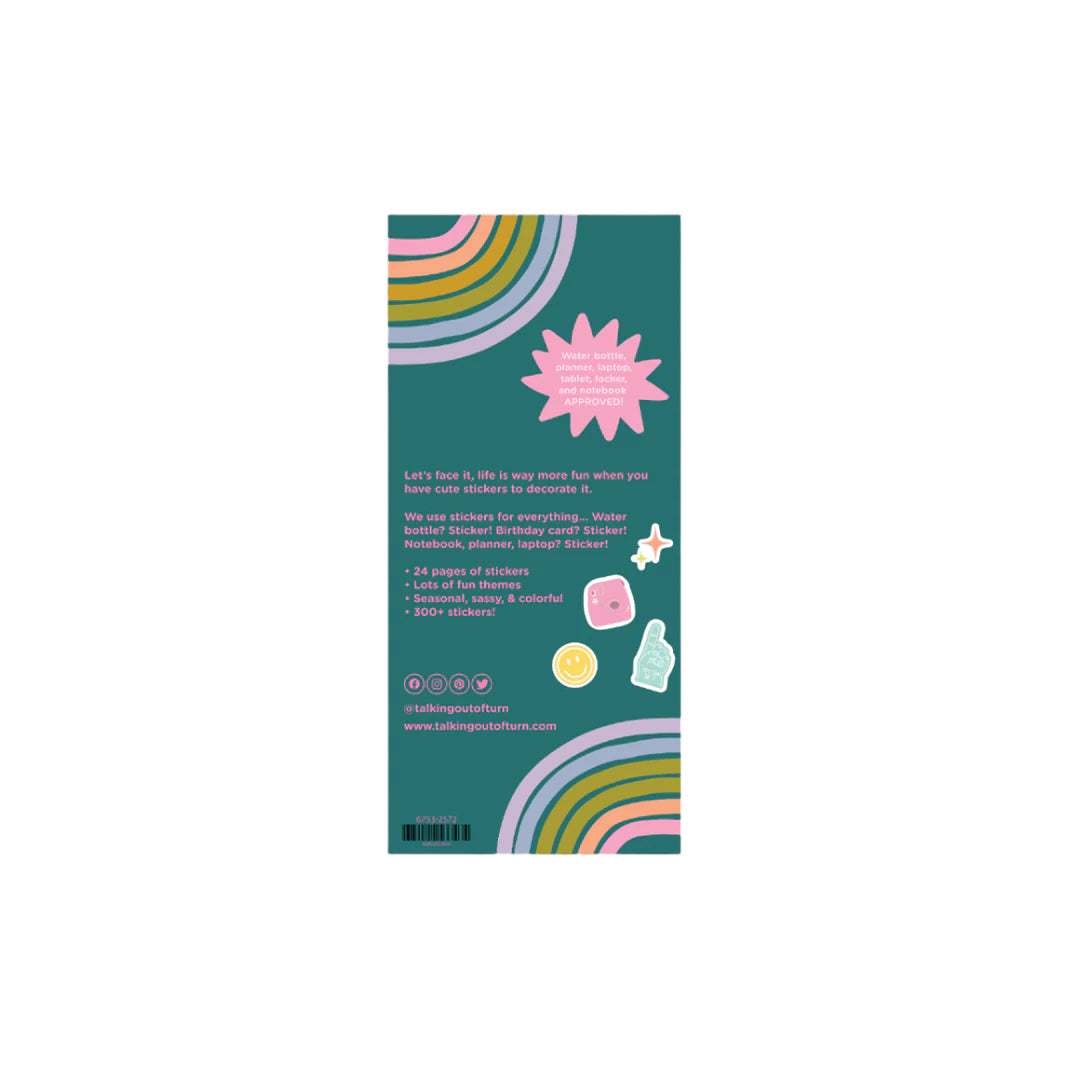 Colorful sweary sticker booklet with 300+ sassy designs from Funky Confetti
