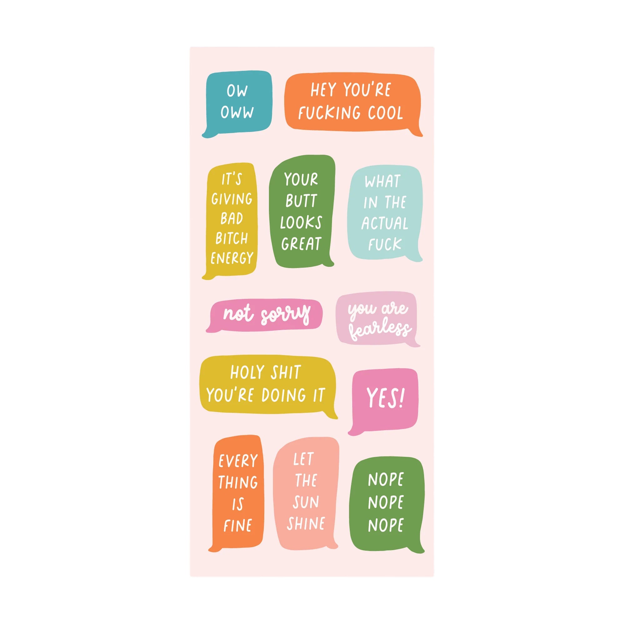 Colorful sweary sticker booklet with 300+ sassy designs from Funky Confetti