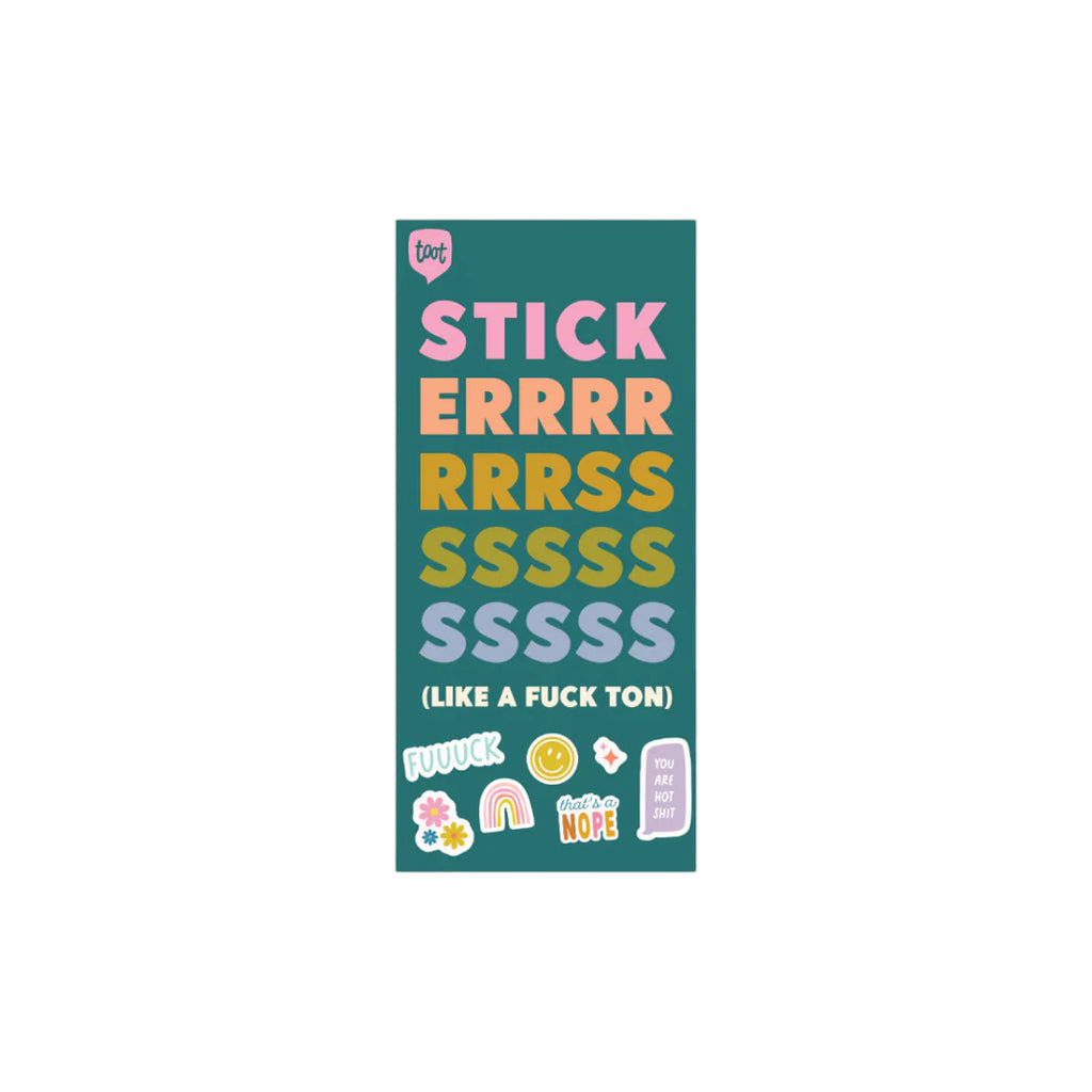 Colorful sweary sticker booklet with 300+ sassy designs from Funky Confetti